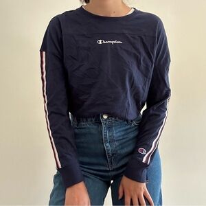 NWT CHAMPION ATHLETIC NAVY CAMPUS  LONG SLEEVE T- XS